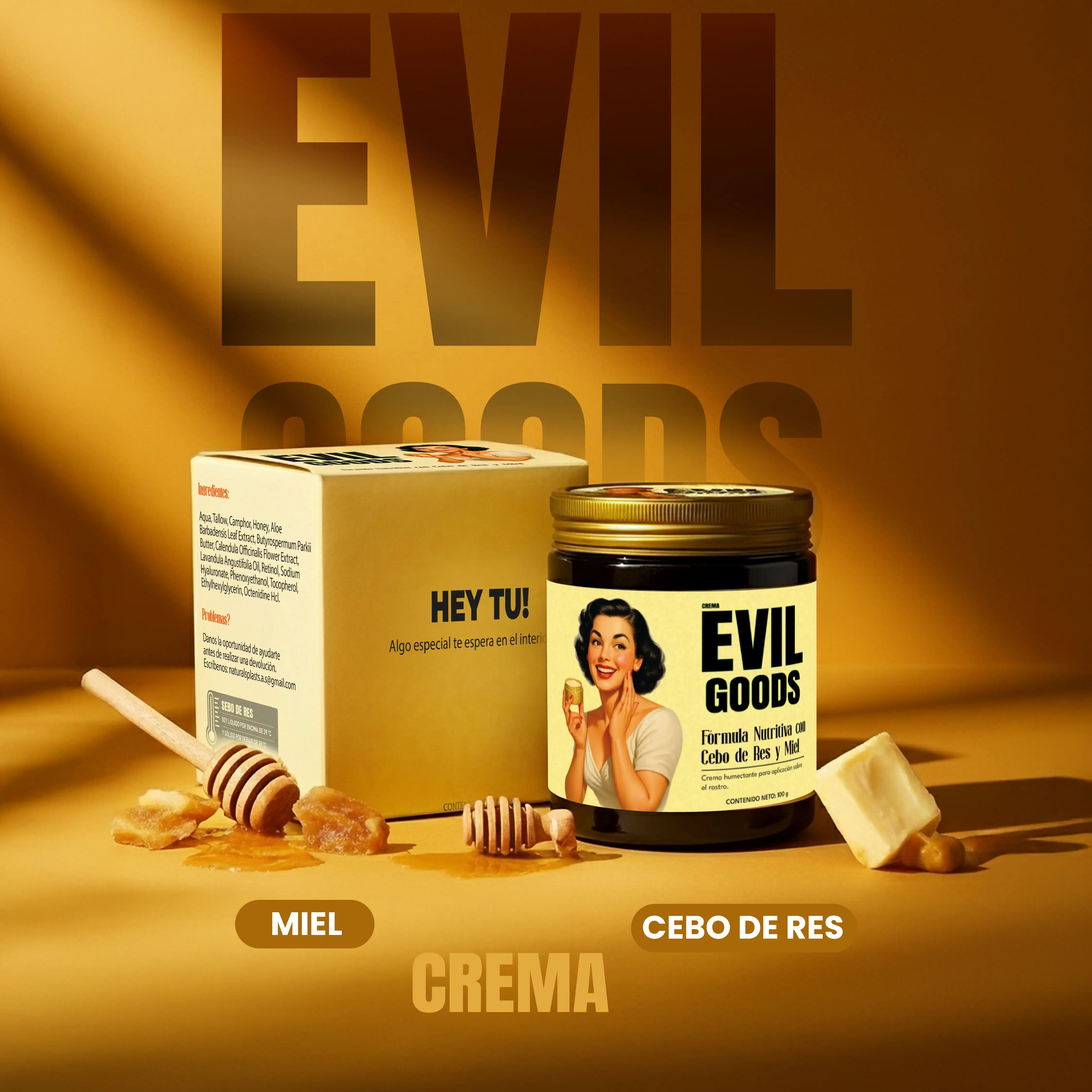 EVIL GOODS con miel y cebo de res natural